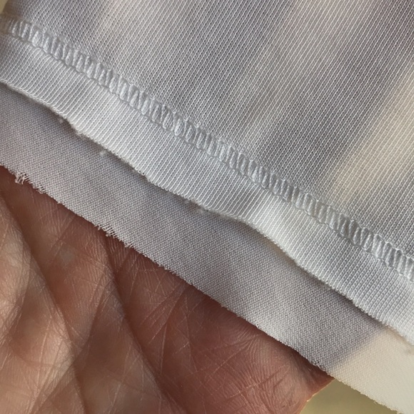 All Saints sz 4 tank white knit with sheer silk raw edge trim at neck hem arm op - Picture 5 of 8